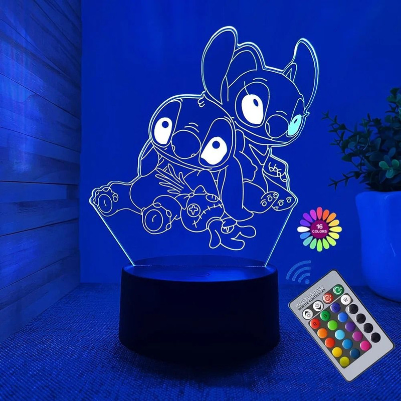 3D Illusion Stitch Night Light Remote Control Smart Touch LED Lamp 2