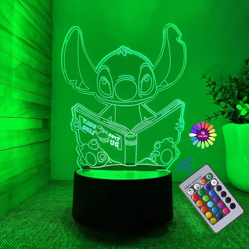 3D Illusion Stitch Night Light Remote Control Smart Touch LED Lamp 3