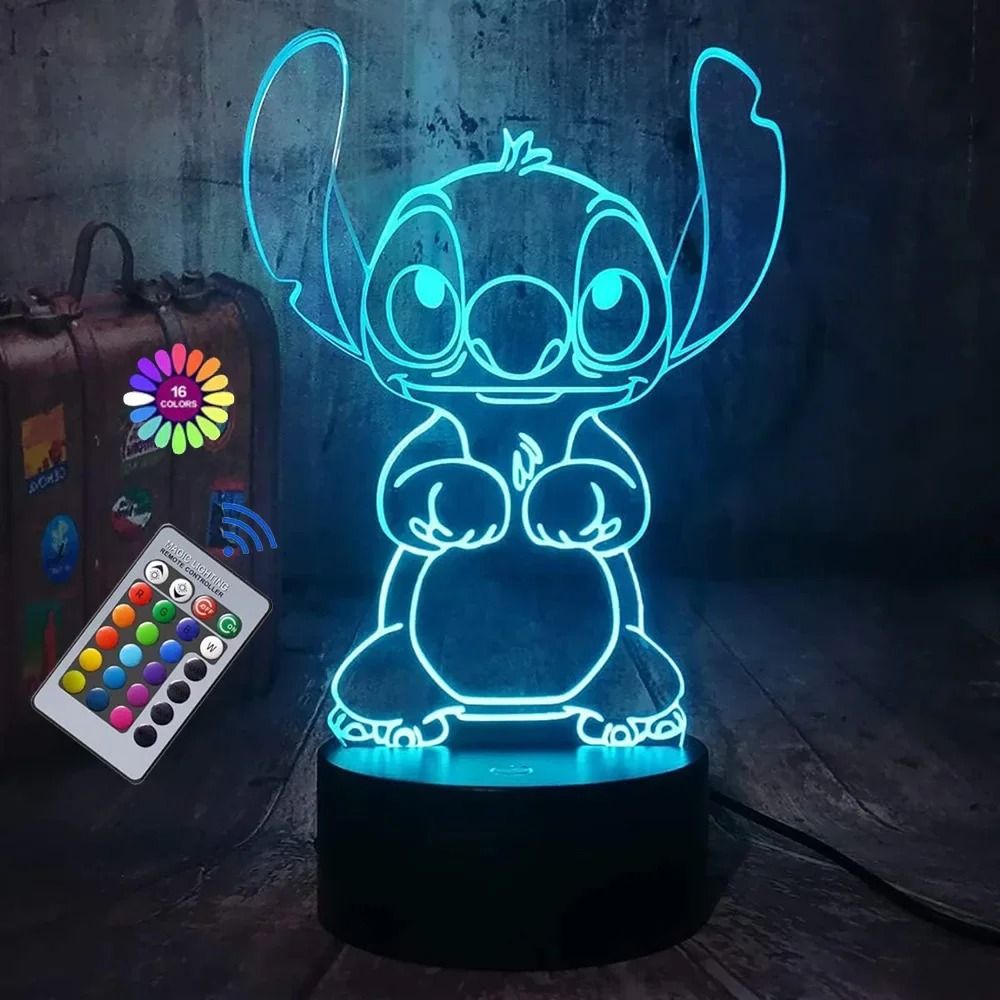 3D Illusion Stitch Night Light Remote Control Smart Touch LED Lamp 10