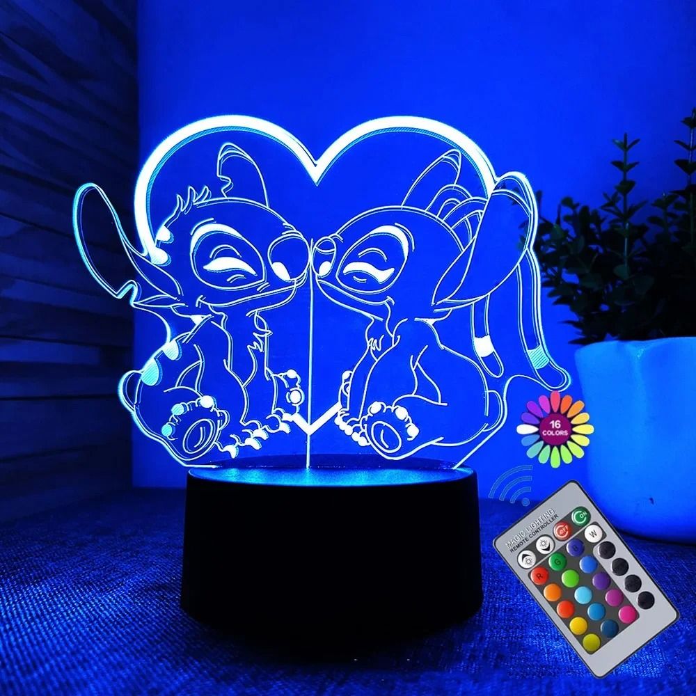 3D Illusion Stitch Night Light Remote Control Smart Touch LED Lamp 11