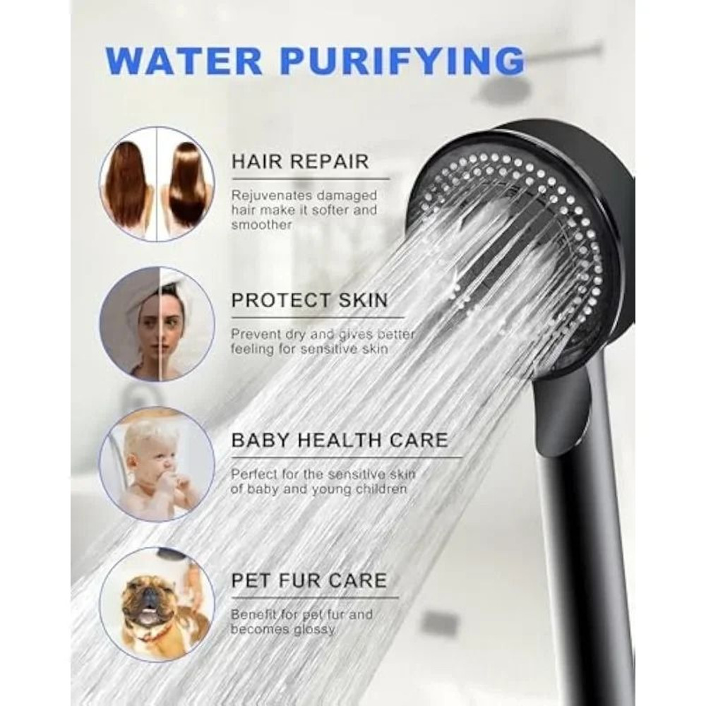Bathroom Sink Faucet Head High Pressure 5 Modes Adjustable With Hose OneKey Stop 4