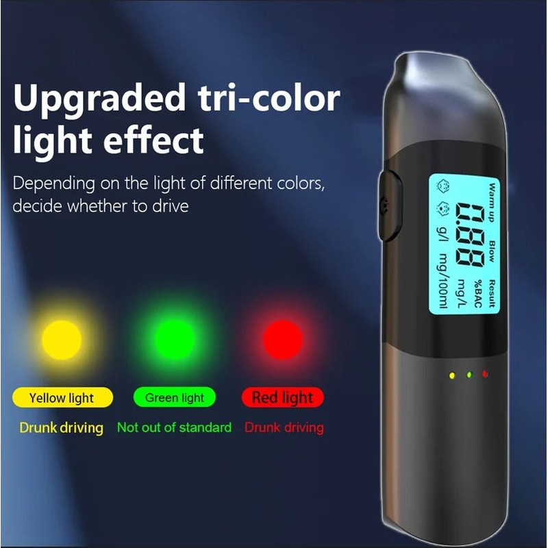 Portable Breathalyzer Professional Breath Alcohol Tester LCD Display 9