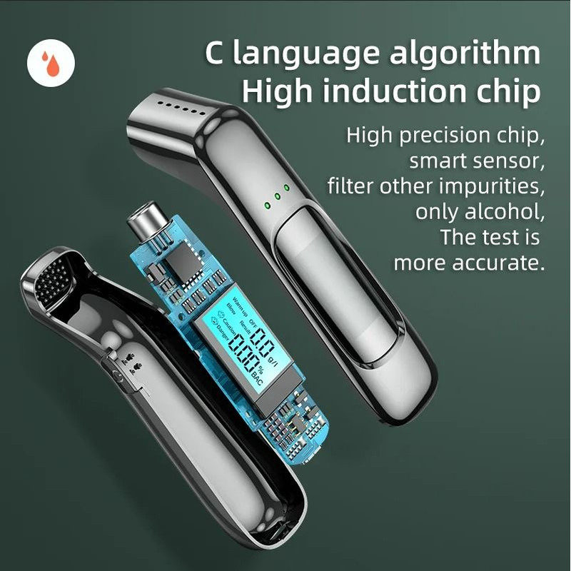 Portable Breathalyzer Professional Breath Alcohol Tester LCD Display 2