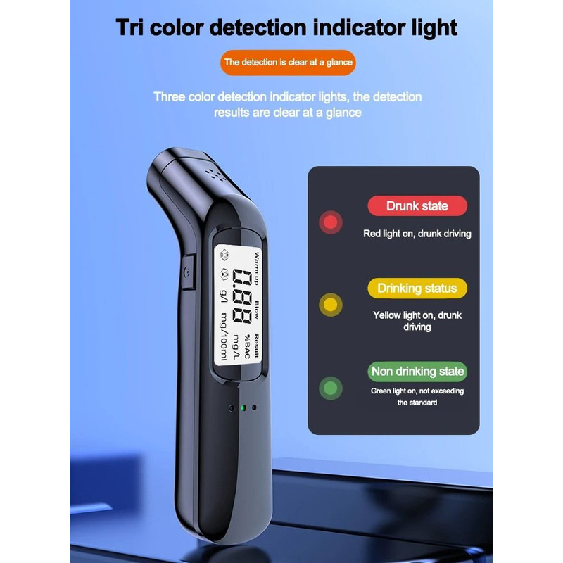 Portable Breathalyzer Professional Breath Alcohol Tester LCD Display 6