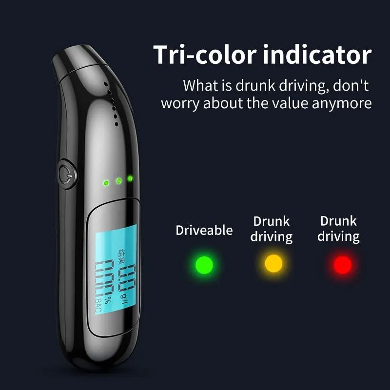 Portable Breathalyzer Professional Breath Alcohol Tester LCD Display 8