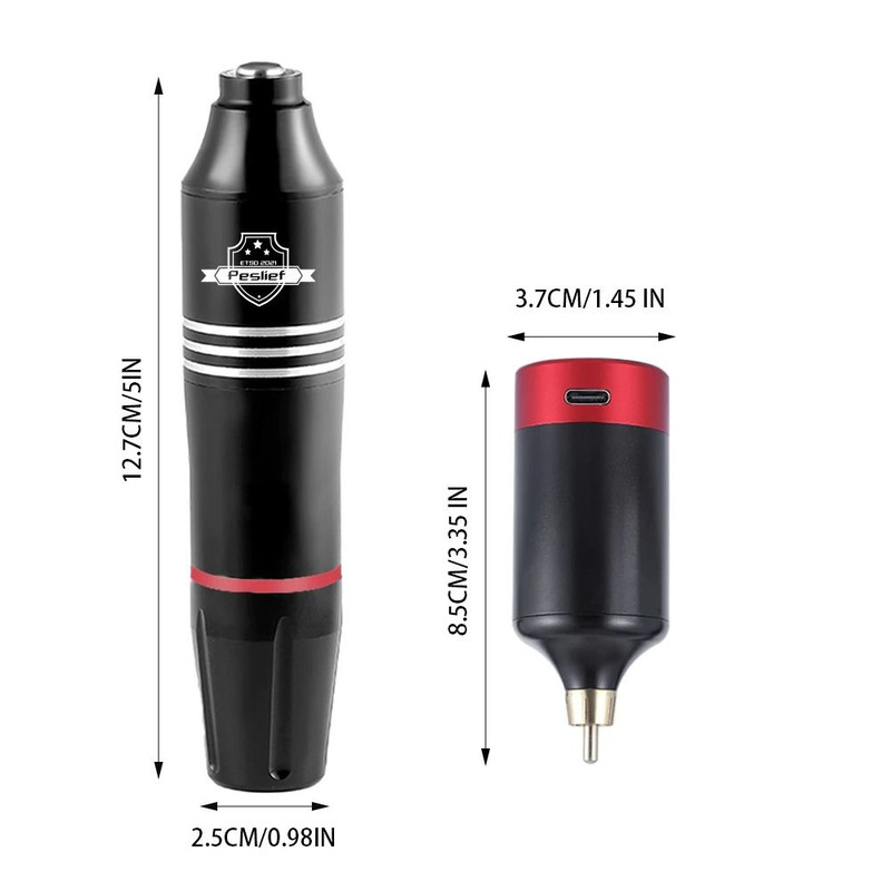 Professional Wireless Rotary Tattoo Machine Kit With 10 Cartridge Needles Complete Set 5