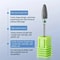 Tungsten Carbide Nail Drill Bits For Electric Manicure Drill 3