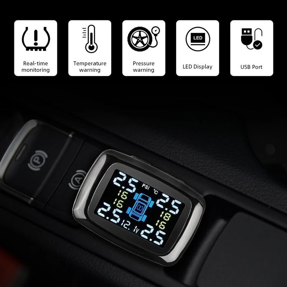 Jansite TPMS Tire Pressure Monitoring System With USB Cigarette Lighter Display 1
