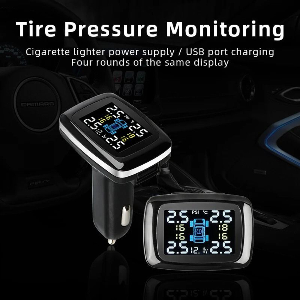 Jansite TPMS Tire Pressure Monitoring System With USB Cigarette Lighter Display 2