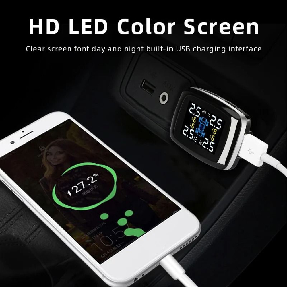 Jansite TPMS Tire Pressure Monitoring System With USB Cigarette Lighter Display 3