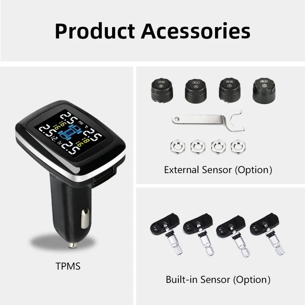 Jansite TPMS Tire Pressure Monitoring System With USB Cigarette Lighter Display 5
