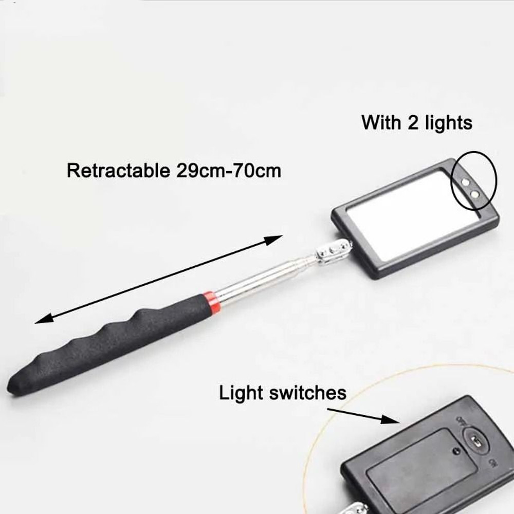 360 Inspection Mirror LED Light Telescoping Tool 2