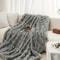 Cozy Faux Rabbit Fleece Blanket Throw For Living Room Bedroom Dorm 15