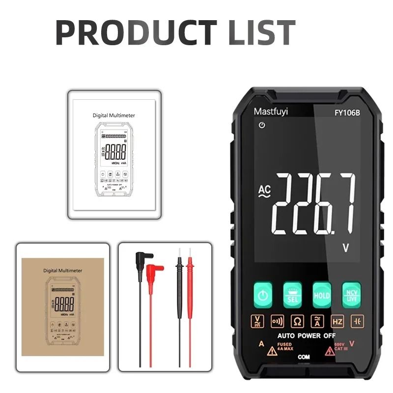 MASTFUYI Mini Digital Multimeter Smart Electrician Tester 7