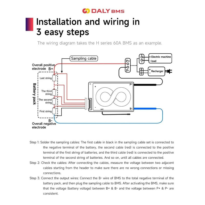 Daly BMS Lithium Battery Protection Board With Balance Function And Temperature Sensor 3