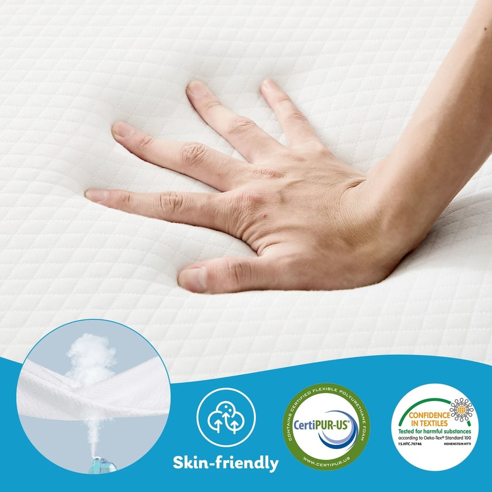 JHK Three Fold Portable Floor Bed Mattress Certified By CertiPUR US For Travel Camping Yoga 5