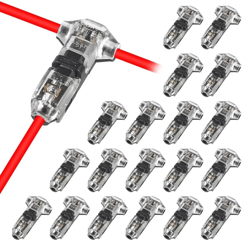 T Type 1 Pin Low Voltage Wire Connector Quick Solderless Splice Kit 0