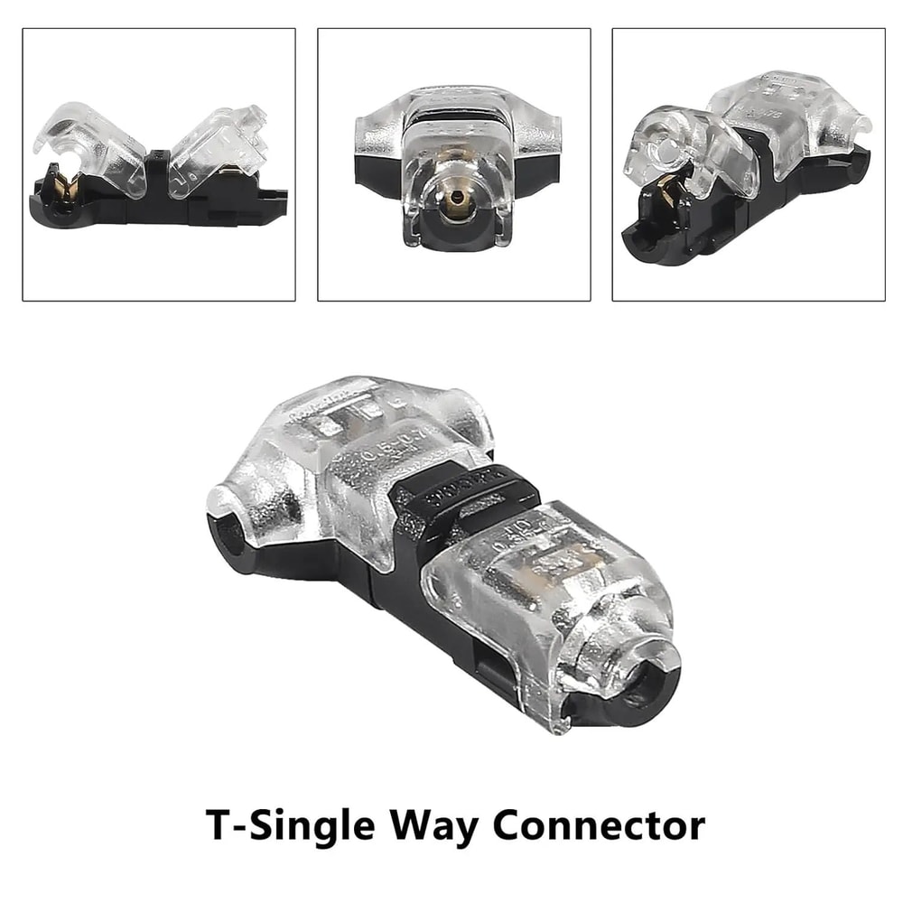 T Type 1 Pin Low Voltage Wire Connector Quick Solderless Splice Kit 3