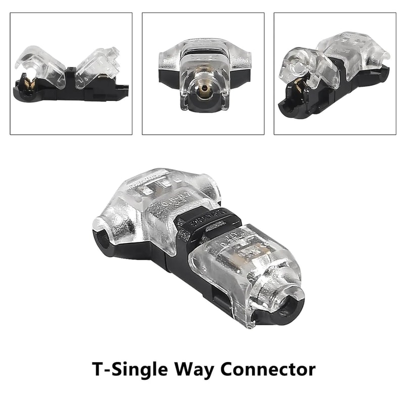 T Type 1 Pin Low Voltage Wire Connector Quick Solderless Splice Kit 3