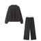 HH Women Two Piece Retro Zip Bomber Jacket And Wide Leg Pants Set 14