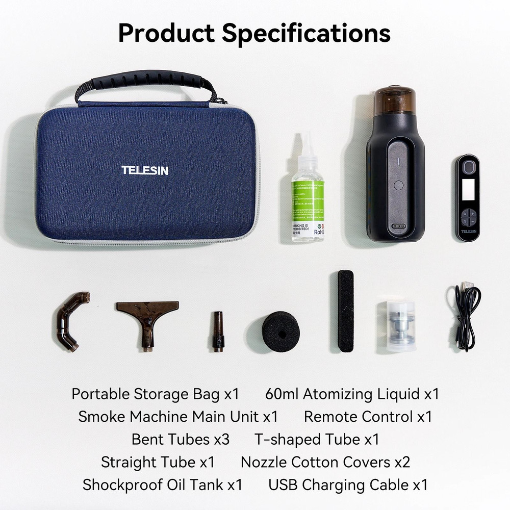 TELESIN Portable Smoke Maker Fogger Machine Remote Control Smoke Effect Kit 7
