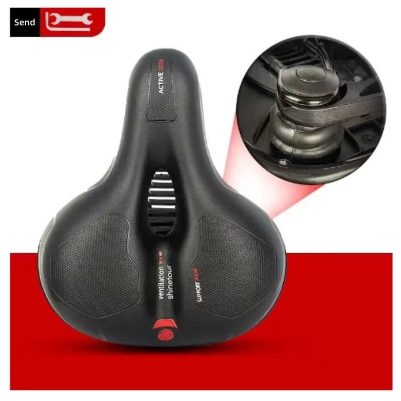 Bicycle Seat Pad Waterproof Shock Absorbing Cushion With Tail Light 9