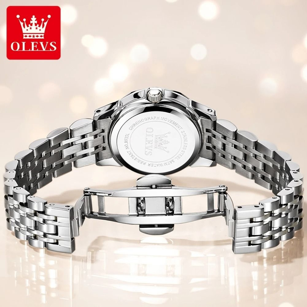 OLEVS Original Waterproof Mens Quartz Mirror Watch Stainless Steel Luminous 1