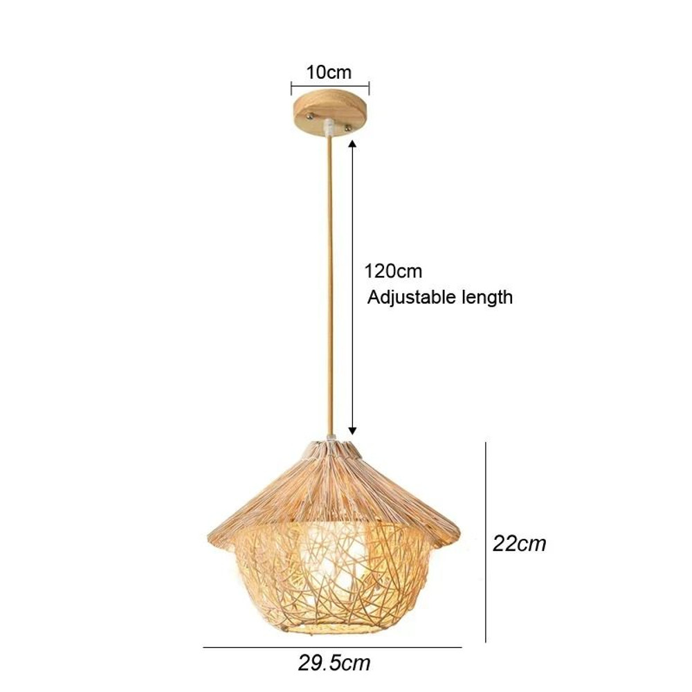 Rattan Wicker Bamboo Pendant Ceiling Lamp 19