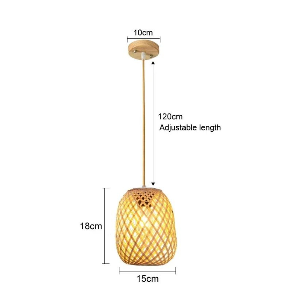 Rattan Wicker Bamboo Pendant Ceiling Lamp 6