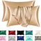 2pcs Satin Silk Pillowcase Set Standard Size 0