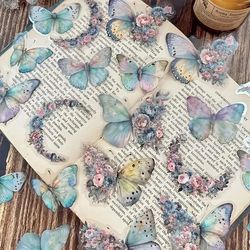 butterfly flower diy decorative sticker pack
