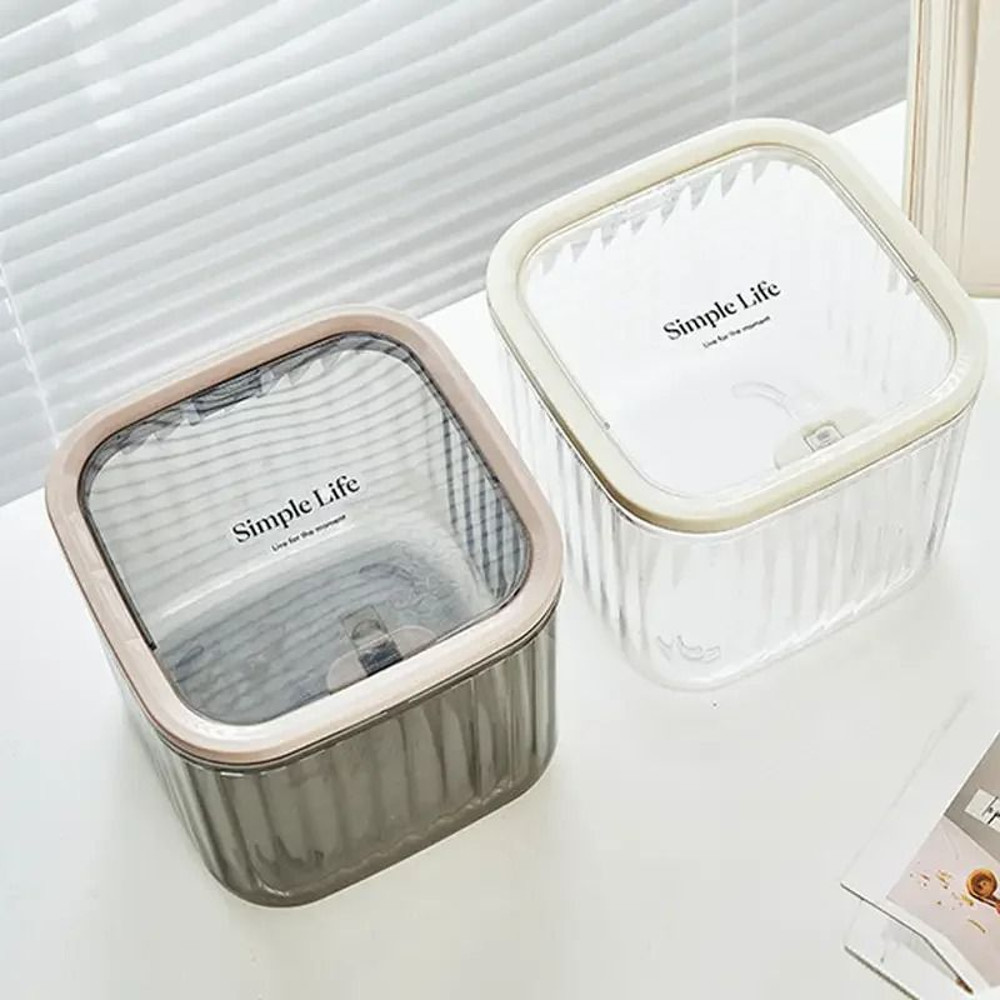 Transparent Mini Desktop Storage Box With Pop Up Cover 4