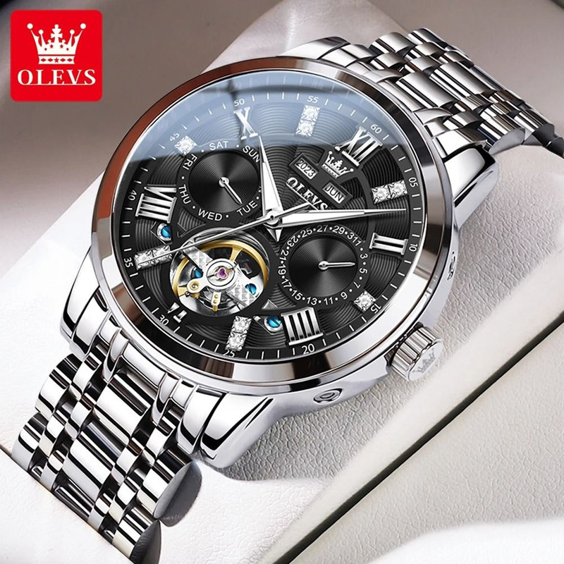 OLEVS Skeleton Flywheel Automatic Mechanical Watch 8