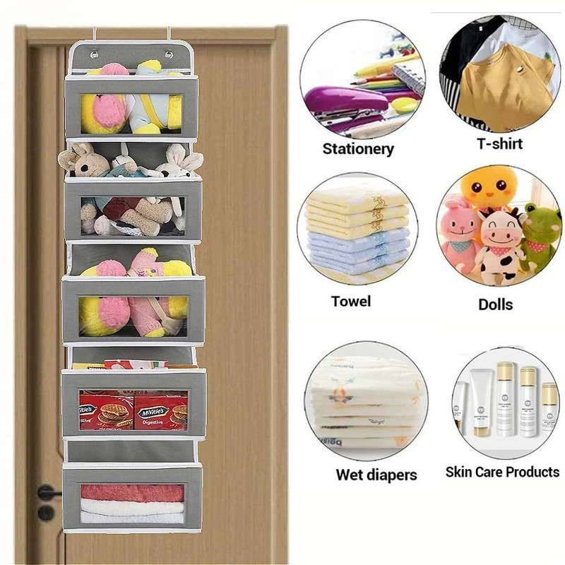 5 Shelf Hanging Storage Organizer Behind Door 2