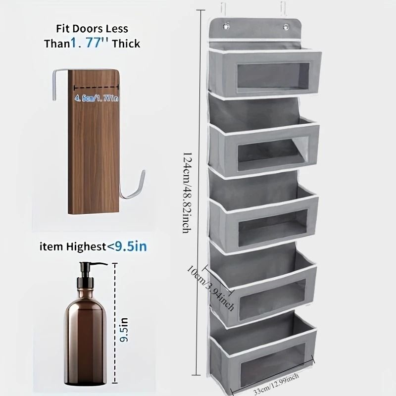 5 Shelf Hanging Storage Organizer Behind Door 5