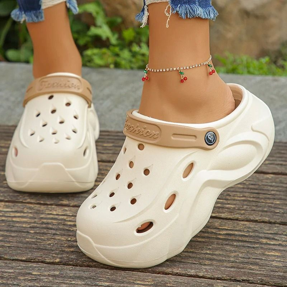 Chunky Platform Clogs Sandals Women Summer Soft Thick Bottom Beach Garden Shoes Non Slip Eva Wedge 1