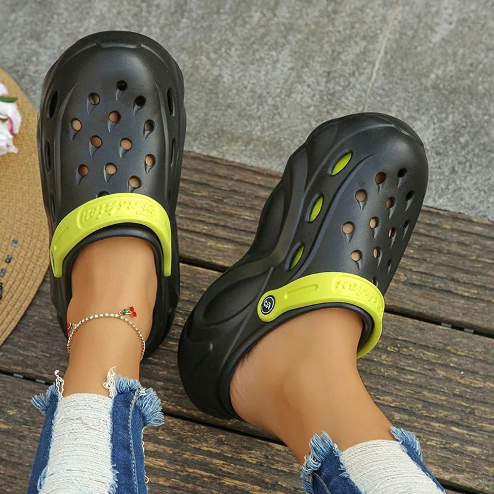 Chunky Platform Clogs Sandals Women Summer Soft Thick Bottom Beach Garden Shoes Non Slip Eva Wedge 2