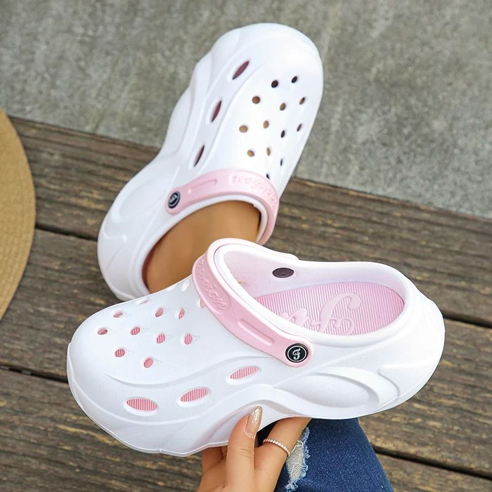 Chunky Platform Clogs Sandals Women Summer Soft Thick Bottom Beach Garden Shoes Non Slip Eva Wedge 5