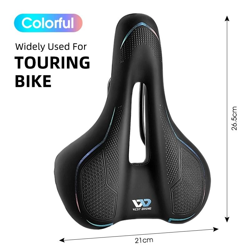 West Biking MTB Bike Bicycle Saddle Rail Hollow Breathable Absorption Rainproof Comfortable Sponge 10