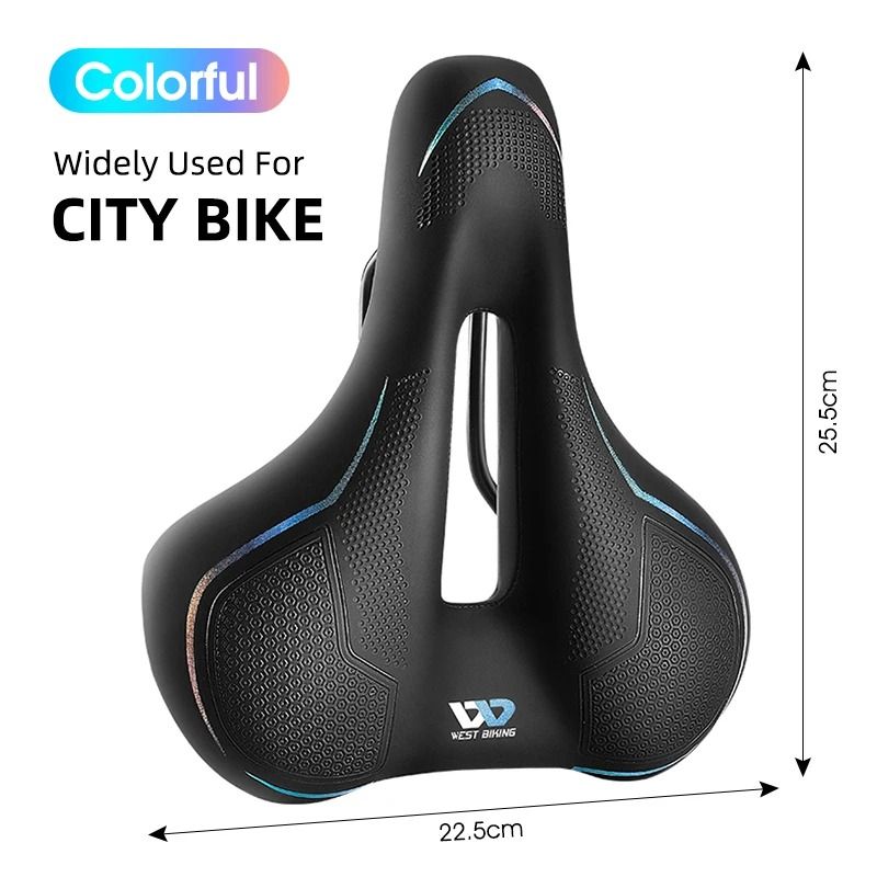 West Biking MTB Bike Bicycle Saddle Rail Hollow Breathable Absorption Rainproof Comfortable Sponge 12