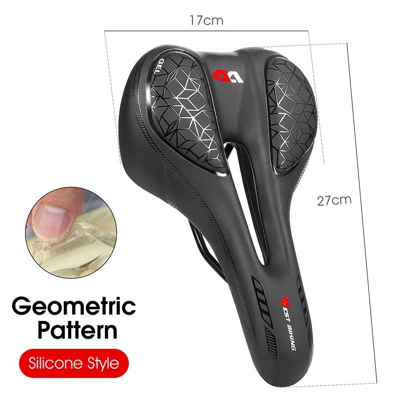 West Biking MTB Bike Bicycle Saddle Rail Hollow Breathable Absorption Rainproof Comfortable Sponge 13