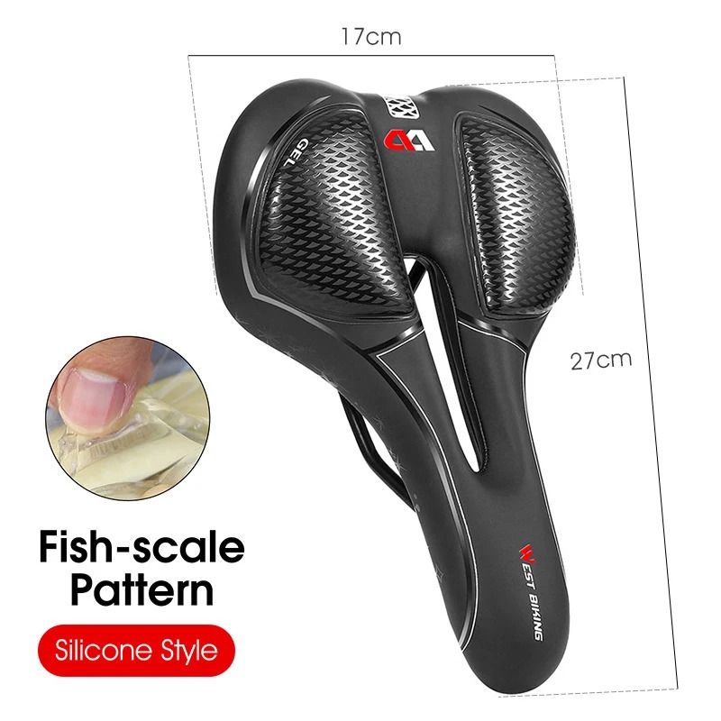 West Biking MTB Bike Bicycle Saddle Rail Hollow Breathable Absorption Rainproof Comfortable Sponge 15