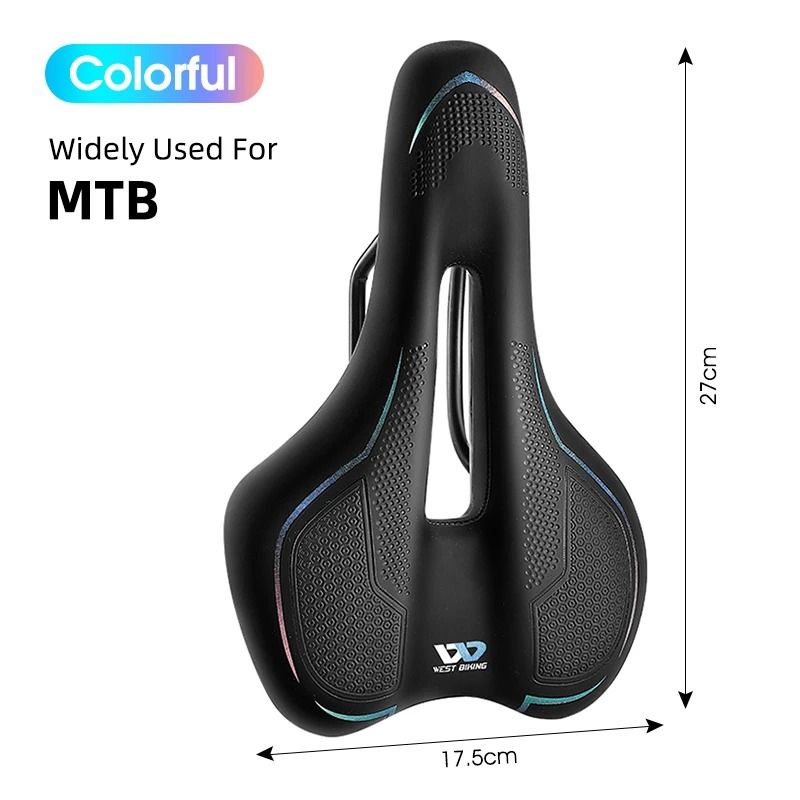 West Biking MTB Bike Bicycle Saddle Rail Hollow Breathable Absorption Rainproof Comfortable Sponge 8