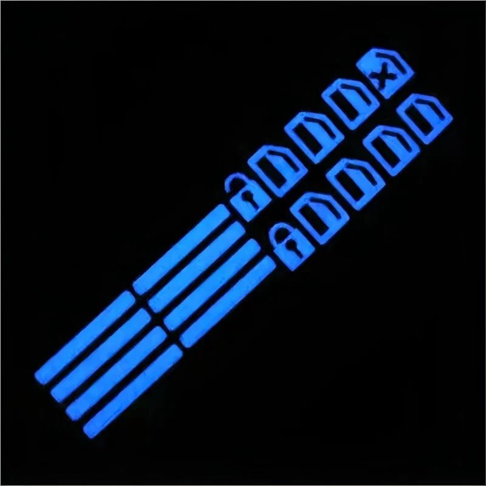 18 Piece Car Function Button Fluorescent Stickers Waterproof Wear Resistant Interior Decoration Set 8