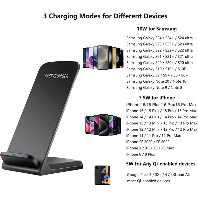 40W Fast Wireless Charging Stand For Samsung IPhone Xiaomi 1