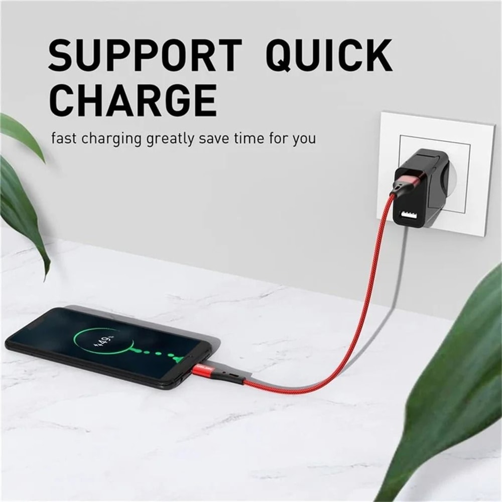 USLION 5A USB Type C Fast Charging Cable For Samsung Xiaomi Mobile Phones 2