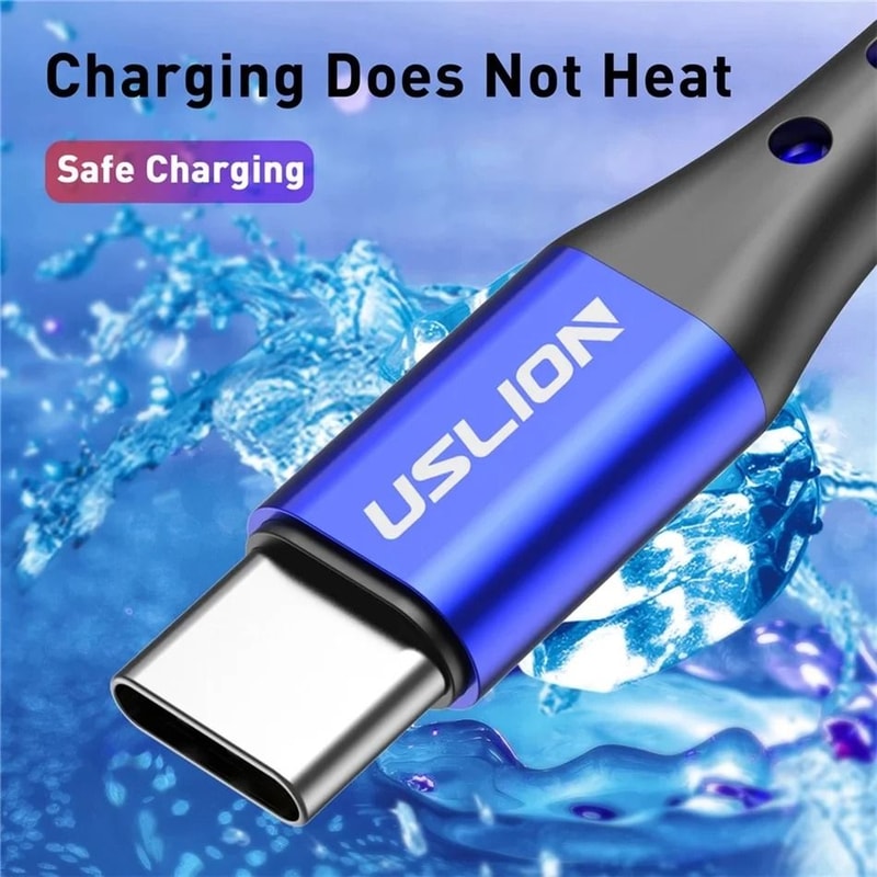 USLION 5A USB Type C Fast Charging Cable For Samsung Xiaomi Mobile Phones 5