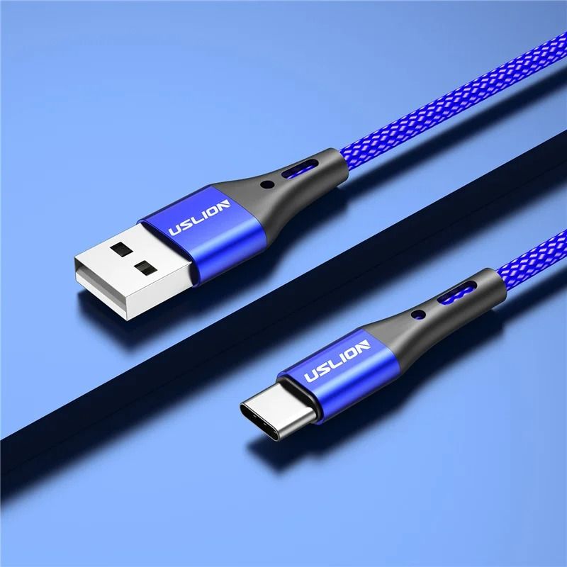 USLION 5A USB Type C Fast Charging Cable For Samsung Xiaomi Mobile Phones 7