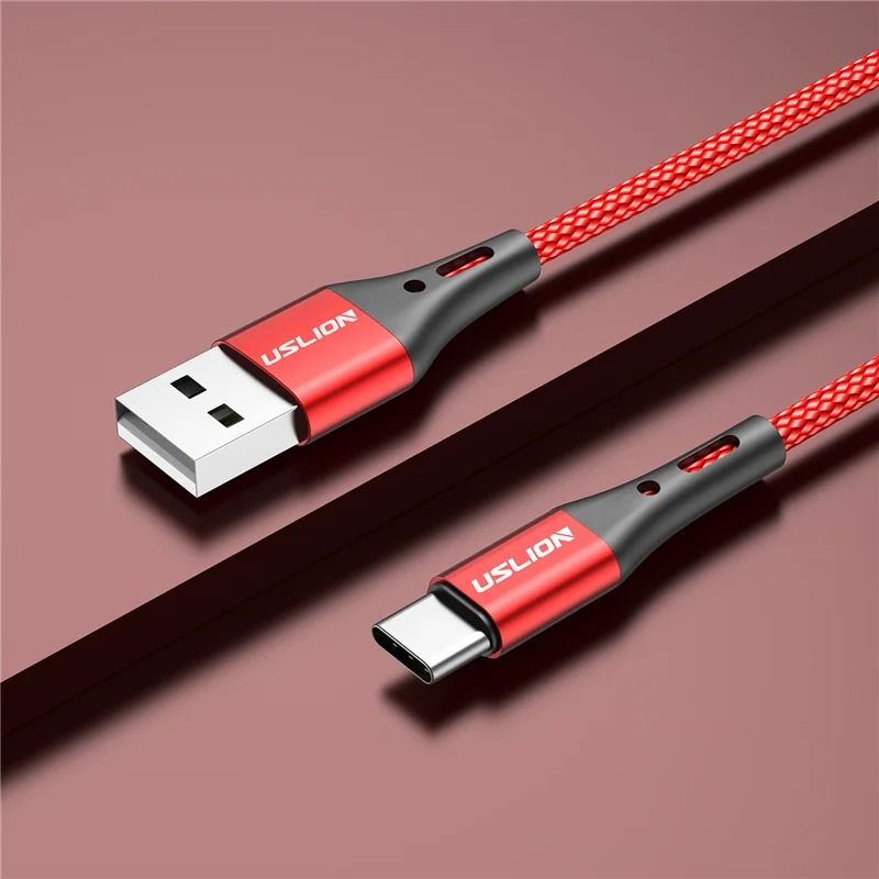 USLION 5A USB Type C Fast Charging Cable For Samsung Xiaomi Mobile Phones 8