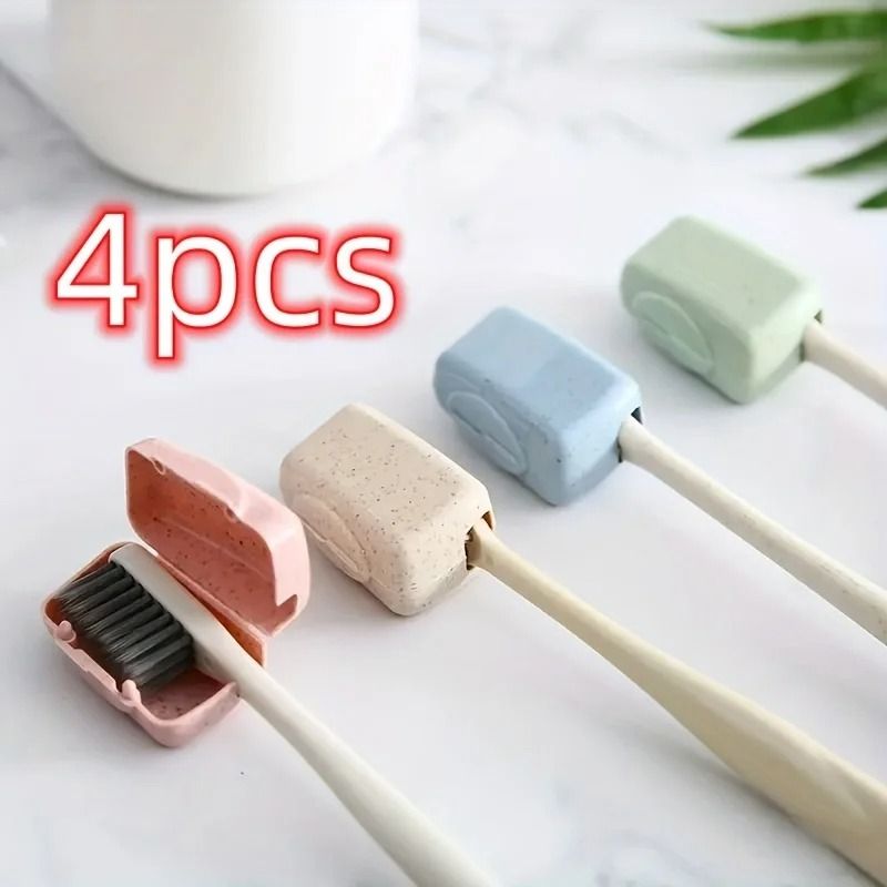 4 Piece Travel Toothbrush Head Cover Portable Protective Storage Box 0